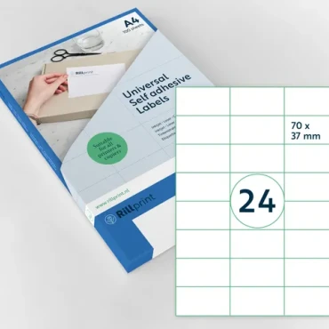 Rillprint Etiket Rillstab 70x37mm Wit 2400 Stuks