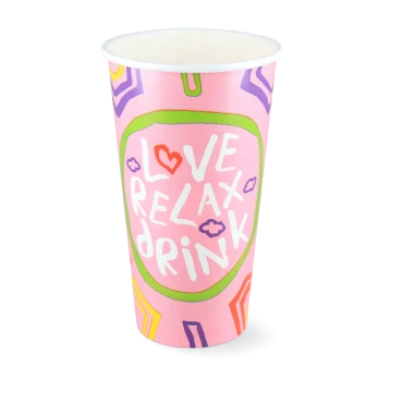Milkshakebeker groot 560ml 20oz roze karton 25 stuks