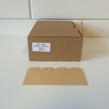 Kartonnen labels nr. 1. 35x70mm 1000 stuks