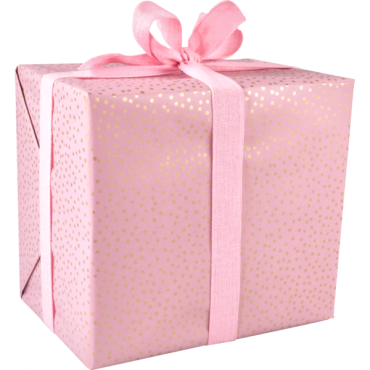 Cadeaupapier 50cm 100m 65gr/m  Dots roze - goud