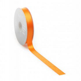 Satijnlint PREMIUM Double face 25mm x 25 meter oranje