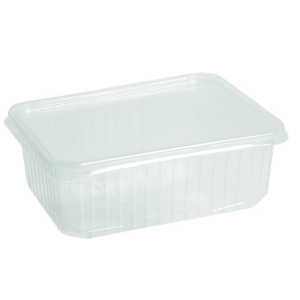 Bakje rh PP rechthoekig magnetron 500cc transparant 250 stuks