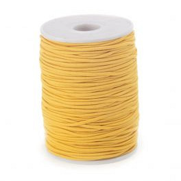 Rond elastiek mosterd geel 2mm x 100 meter op rol