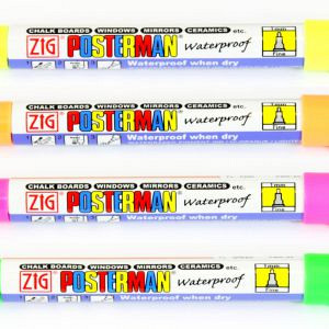 Krijtstift posterman PMA-30 medium punt 2mm fluor roze