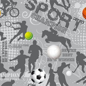 Cadeaupapier 50cm dessin Sport champion