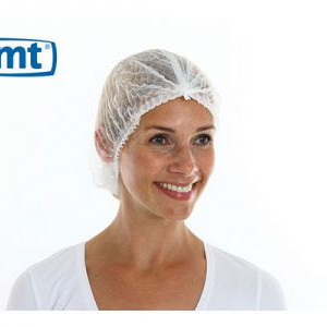 Haarnetje wokkel non-woven wit 100 stuks