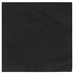 Servetten 33x33cm 2 laags 100 stuks zwart