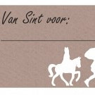 Sint kraft label 52x28mm 'Van Sint voor...' 500 stuks