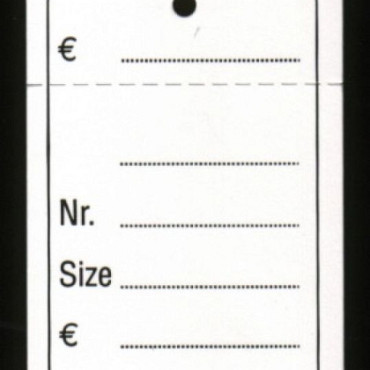 Hangetiket op rol 40x60mm bedrukt 1000 stuks