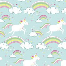Cadeaupapier 50cm K601741 UNICORN LIGHT TURQOISE