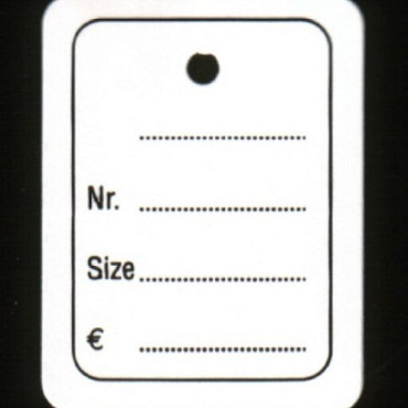 Hangetiket op rol 30x40mm bedrukt 1000 stuks
