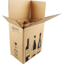 Wijnfles verzenddoos DD voor 6 flessen 305x212x368mm