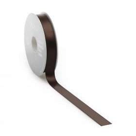 Satijnlint PREMIUM Double face 16mm x 100 meter bruin