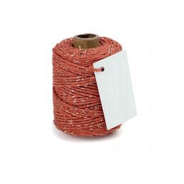 Cotton Cord Lurex Twist Katoen touw 50 meter warm rood /goud ø2mm