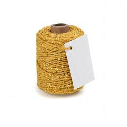 Cotton Cord Lurex Twist Katoen touw 50 meter oker/goud ø2mm