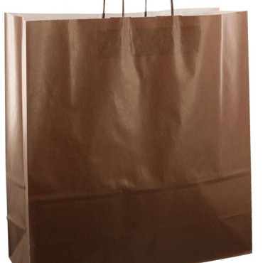 Papieren koordtas 45x17x47cm 50st choco bruin