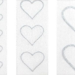 Lint Glittering Hearts Pink 10mx25mm
