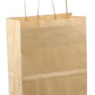 Papieren koordtas 18x08x22cm 50st bruin kraft
