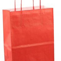 Papieren koordtas 18x08x22cm 50st rood