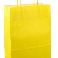 Papieren koordtas 22x10x31cm 50st fel geel