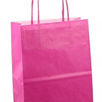 Papieren koordtas 22x10x31cm 50st fuchsia