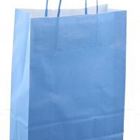 Papieren koordtas 22x10x31cm 50st licht blauw