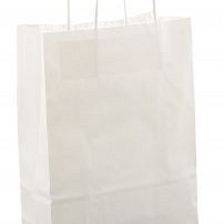 Papieren koordtas 22x10x31cm 50st wit
