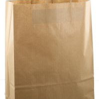 Papieren koordtas 32x12x41cm 50 stuks bruin kraft