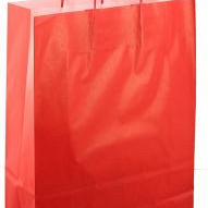 Papieren koordtas 32x12x41cm 50st rood