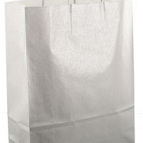 Papieren koordtas 32x12x41cm 50st zilver