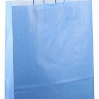 Papieren koordtas 32x12x41cm 50st blauw