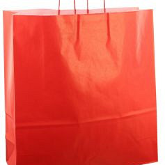 Papieren koordtas 45x17x47cm 50st rood
