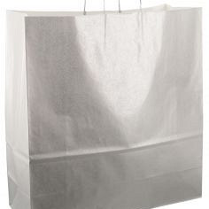 Papieren koordtas 45x17x47cm 50st zilver