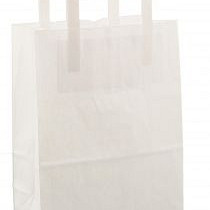 Papieren tas 22x10x28cm 400st wit gebleekt kraft