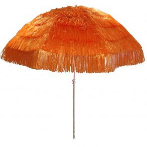 Oranje raffia parasol diameter 190cm
