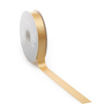 Satijnlint PREMIUM Double face 16mm x 25 meter light gold