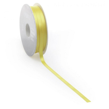 Satijnlint PREMIUM Double face 6mm x 50 meter yellow