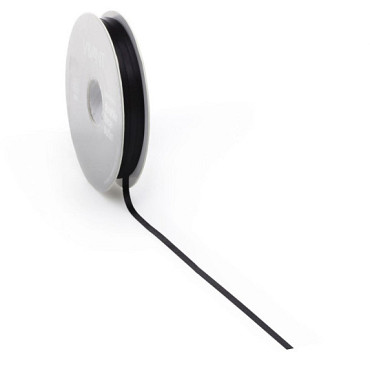 Satijnlint PREMIUM Double face 6mm x 50 meter black