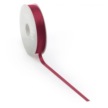 Satijnlint PREMIUM Double face 10mm x 25 meter bordeaux