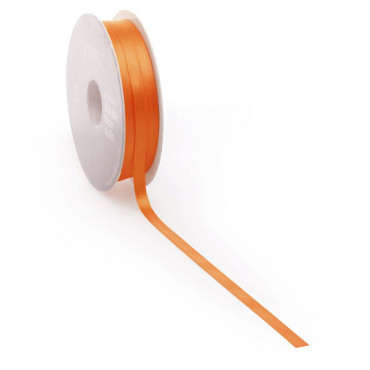 Satijnlint PREMIUM Double face 6mm x 50 meter orange