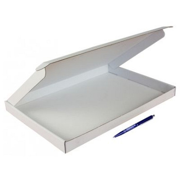 Brievenbusdoos A4+ met klep 370x260x28mm wit 50 stuks