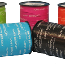 Krullint Paperlook 10mm x 225 meter kleur 03 blauw aqua happy birthday