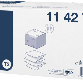 Toiletpapier Tork T3 zacht gevouwen premium 2-laags 252vel per bundel 114273