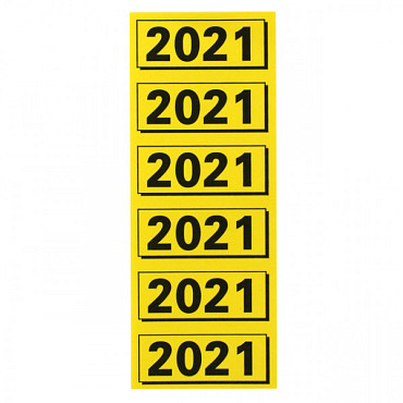 Rugetiket Elba 2021 geel met zwarte opdruk