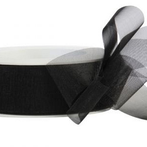 Organza lint 25mm x 25 meter zwart