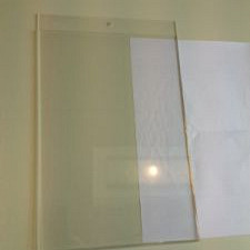 Acryl u-houder A4 met 1 boorgaatje en cliphaak