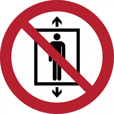 Pictogram Tarifold verboden lift te gebruiken door personen ø200mm