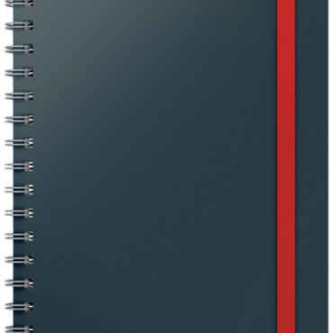 Notitieboek Leitz Cosy B5 160 blz spiraal lijn grijs