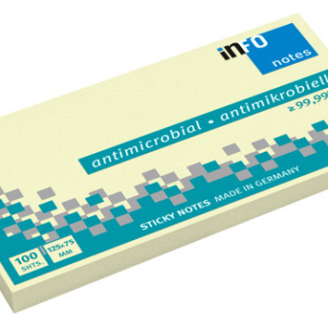 Memoblok info notes antimicrobiëel 100 vel 125x75mm geel