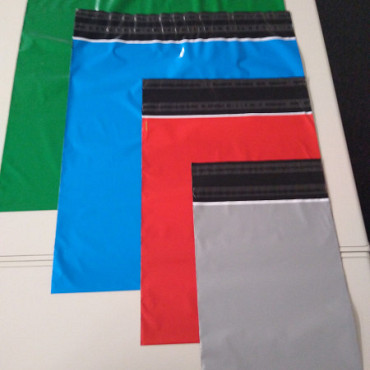 LDPE kleding verzendzak 500x530 + 80mm 70micron 250 stuks BLAUW